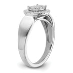 14k White Gold 1/2 carat Lab Grown Diamond VS/SI+ G+ Complete Cluster Engagement Ring