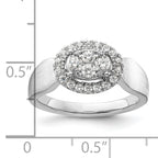 14k White Gold 1/2 carat Lab Grown Diamond VS/SI+ G+ Complete Cluster Engagement Ring