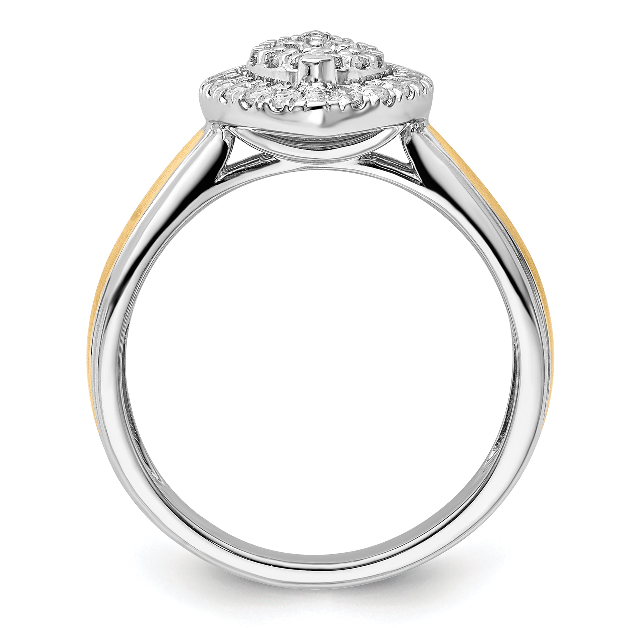 14k Two-tone 1/2 carat Lab Grown Diamond VS/SI+ G+ Complete Cluster Engagement Ring Secondary image