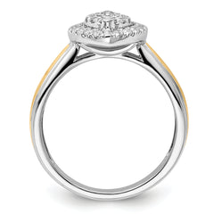 14k Two-tone 1/2 carat Lab Grown Diamond VS/SI+ G+ Complete Cluster Engagement Ring
