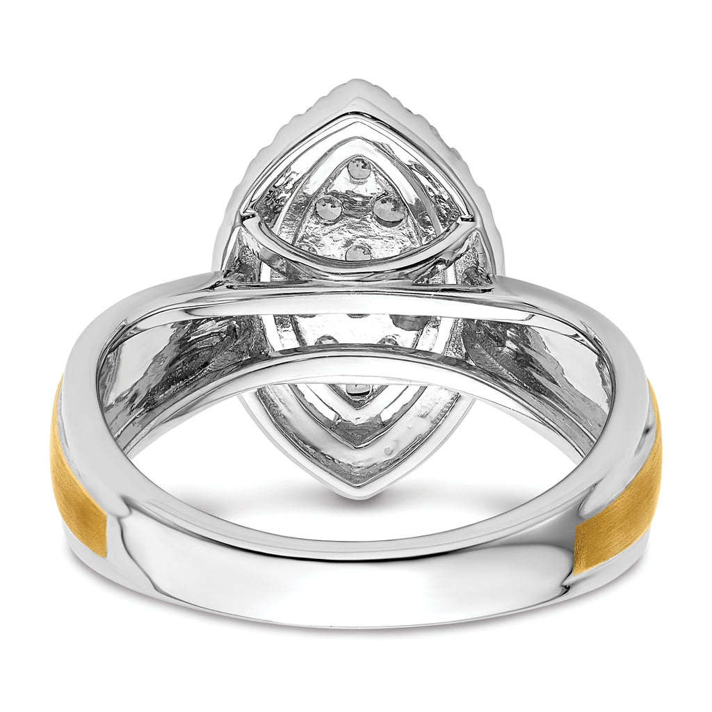 14k Two-tone 1/2 carat Lab Grown Diamond VS/SI+ G+ Complete Cluster Engagement Ring