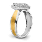 14k Two-tone 1/2 carat Lab Grown Diamond VS/SI+ G+ Complete Cluster Engagement Ring