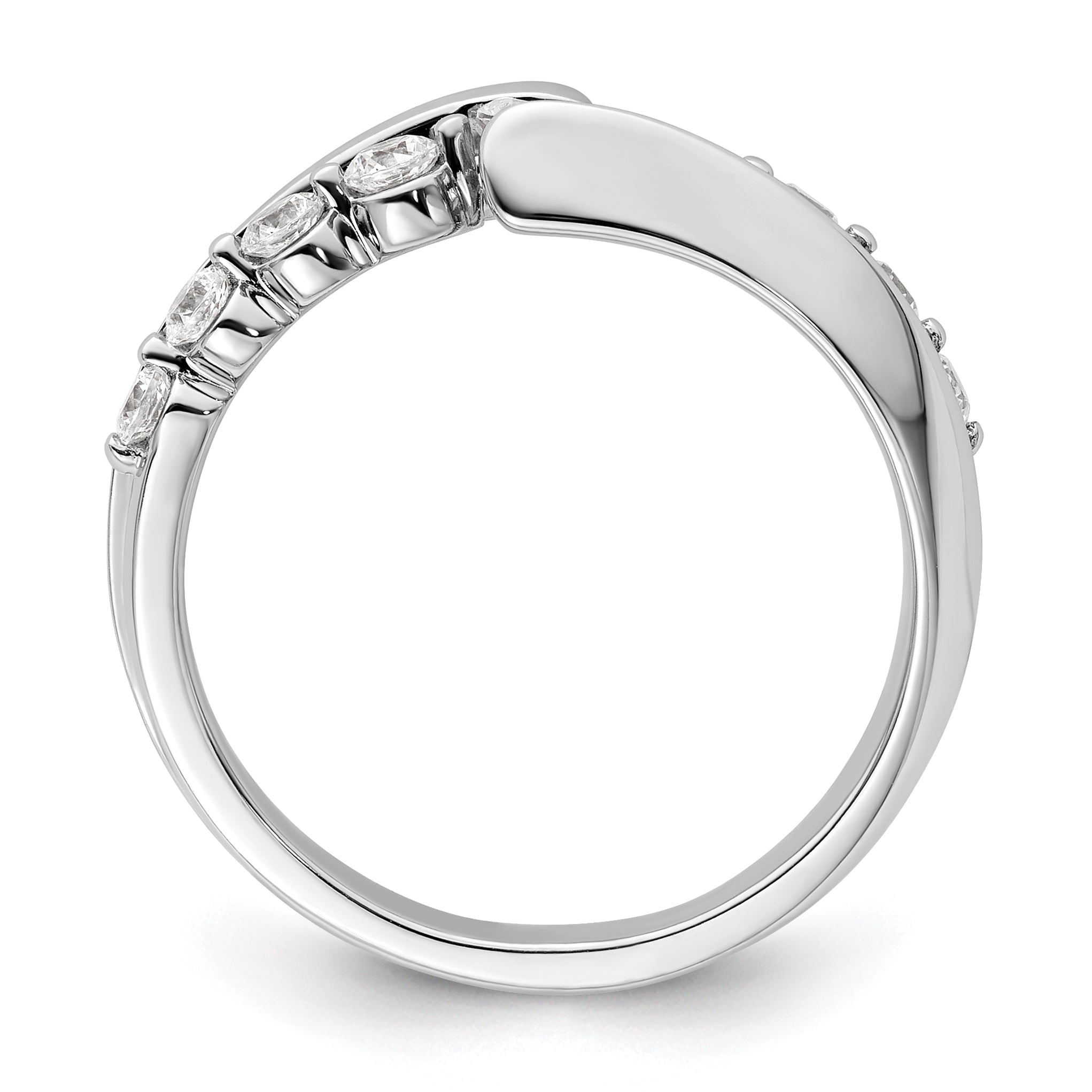 14k White Gold 1/2 carat Lab Grown Diamond VS/SI+ G+ Complete Band