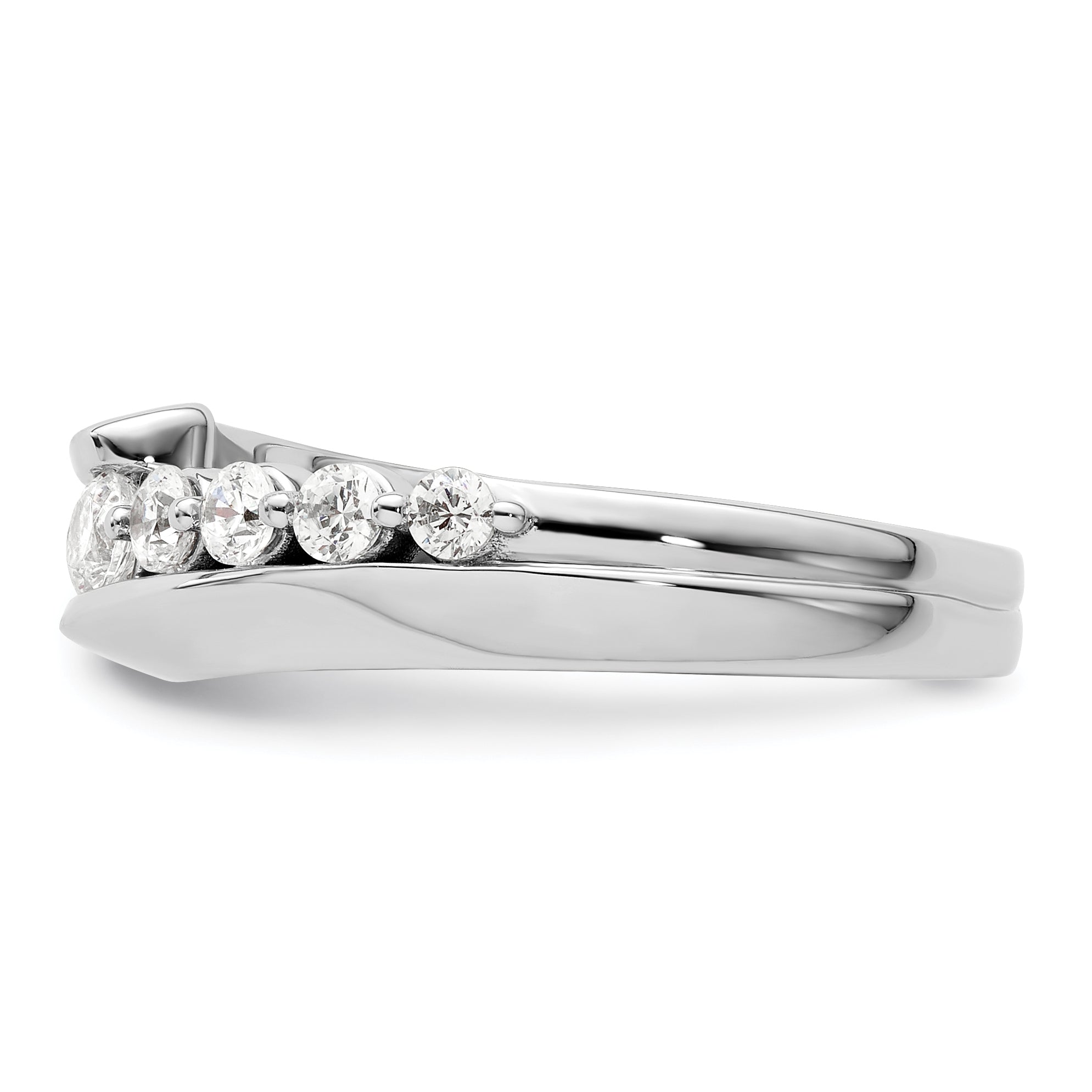 14k White Gold 1/2 carat Lab Grown Diamond VS/SI+ G+ Complete Band