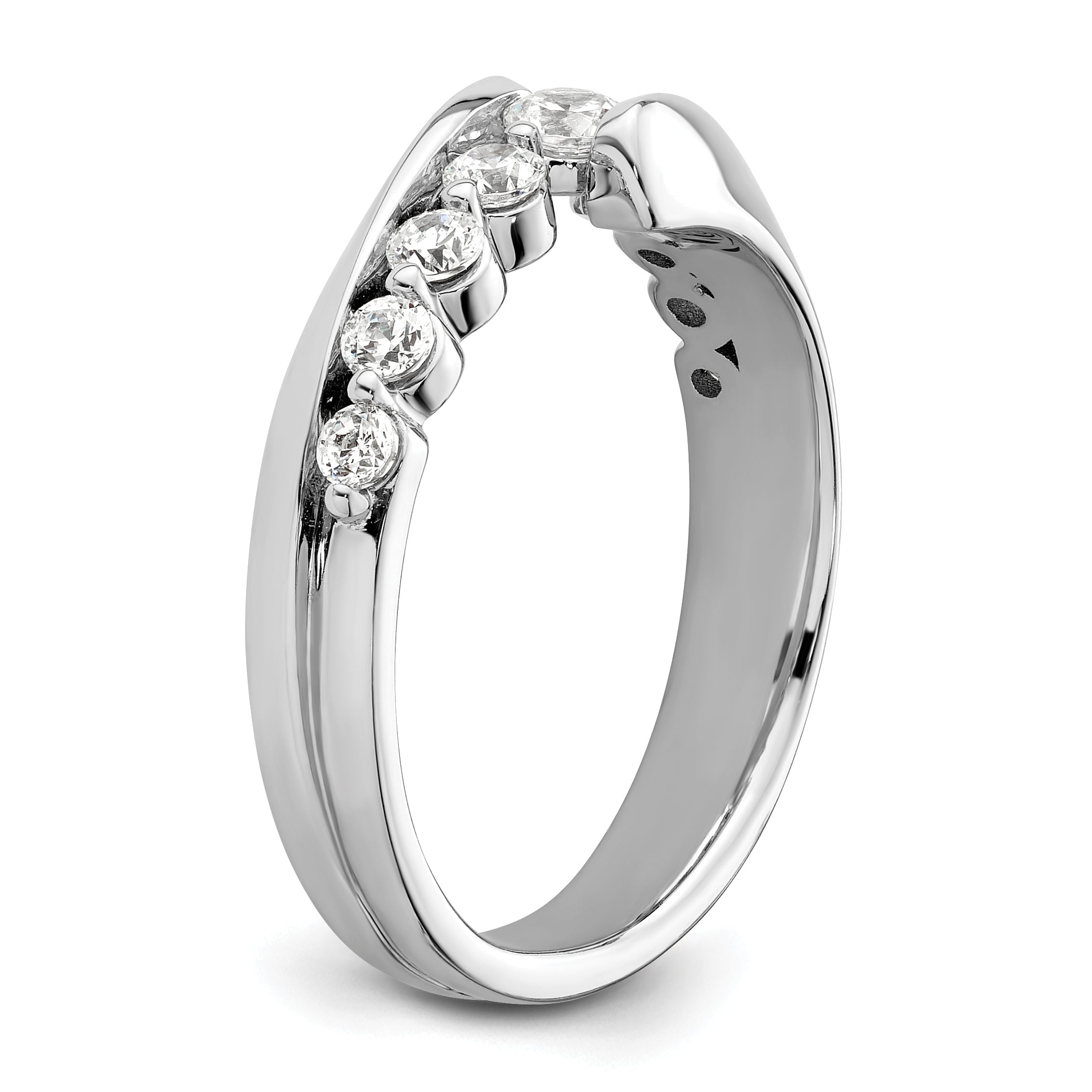 14k White Gold 1/2 carat Lab Grown Diamond VS/SI+ G+ Complete Band