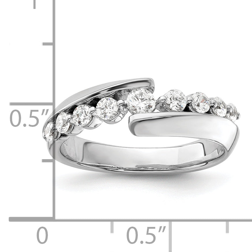 14k White Gold 1/2 carat Lab Grown Diamond VS/SI+ G+ Complete Band