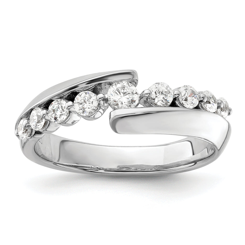 14k White Gold 1/2 carat Lab Grown Diamond VS/SI+ G+ Complete Band
