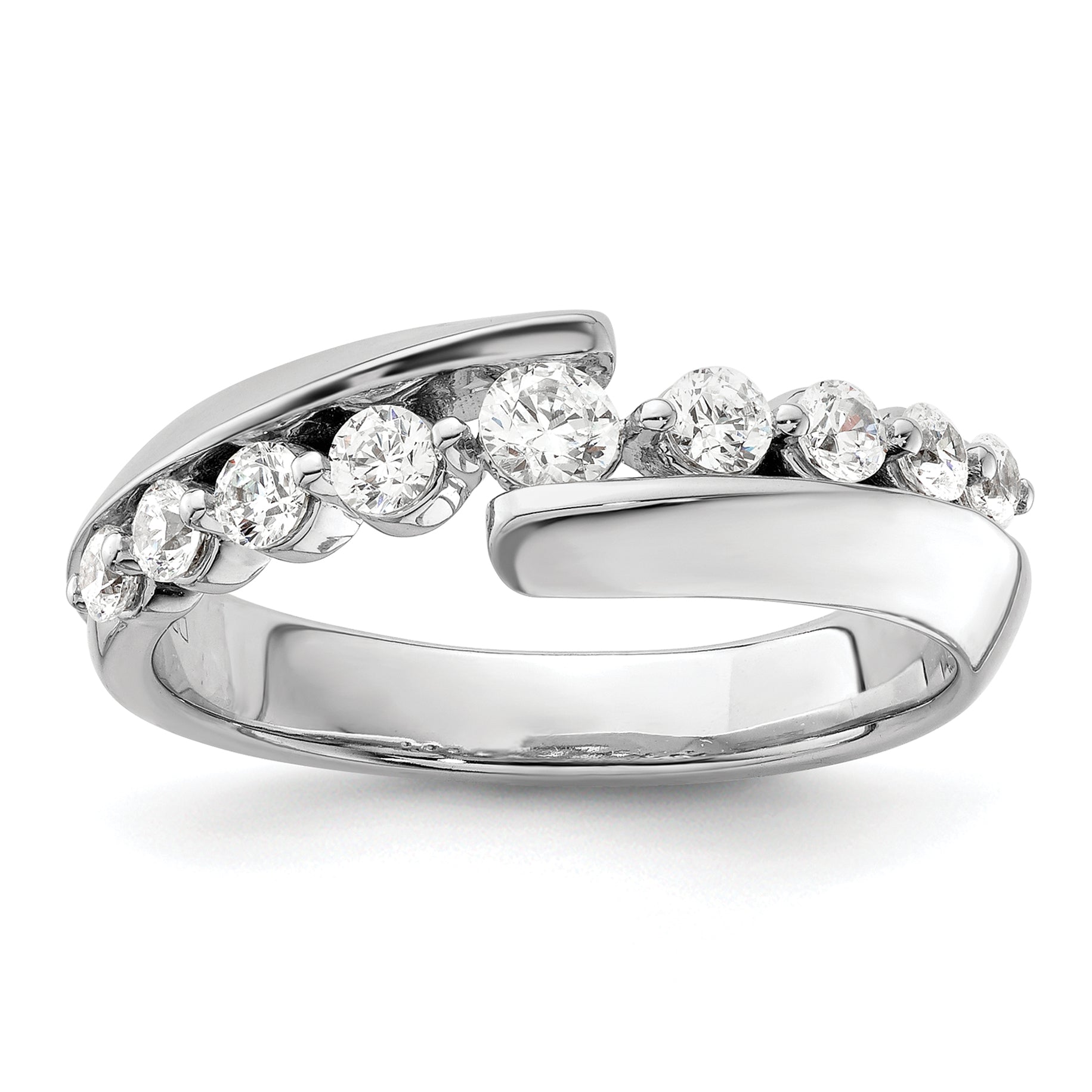 14k White Gold 1/2 carat Lab Grown Diamond VS/SI+ G+ Complete Band