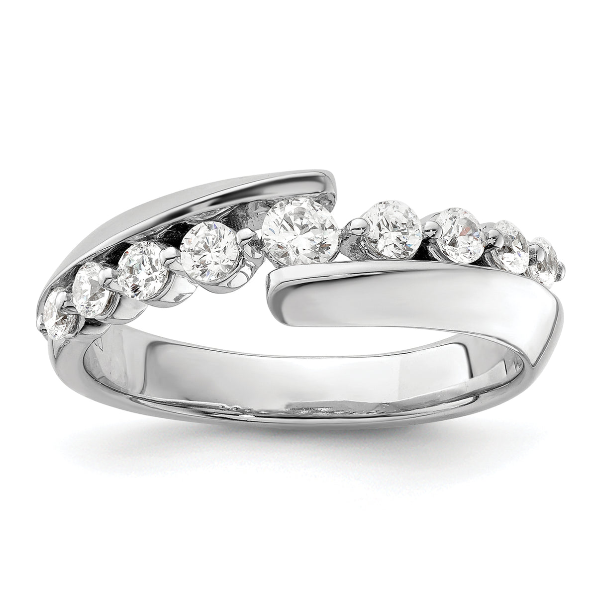 14k White Gold 1/2 carat Lab Grown Diamond VS/SI+ G+ Complete Band