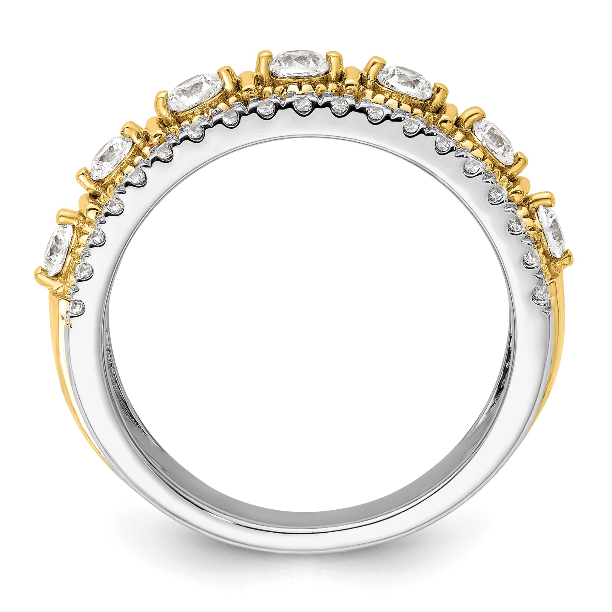 14k Two-tone 7/8 carat Lab Grown Diamond VS/SI+ G+ Complete Band