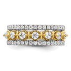14k Two-tone 7/8 carat Lab Grown Diamond VS/SI+ G+ Complete Band