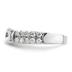 14k White Gold 1 1/10 carat Lab Grown Diamond VS/SI+ G+ 1 carat Center Round Semi Mount Shared Prong Engagement Ring