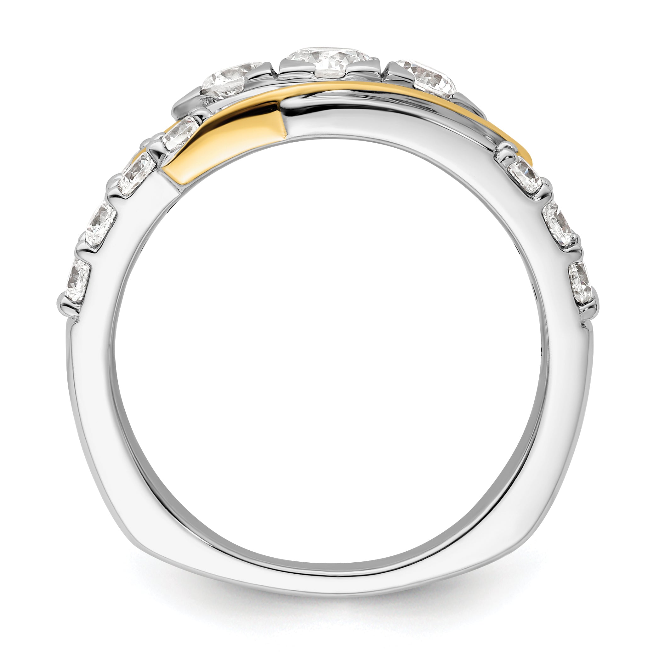 14k Two-Tone 1 1/6 carat Lab Grown Diamond VS/SI+ G+ Complete Fashion Ring Secondary image