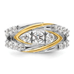 14k Two-Tone 1 1/6 carat Lab Grown Diamond VS/SI+ G+ Complete Fashion Ring