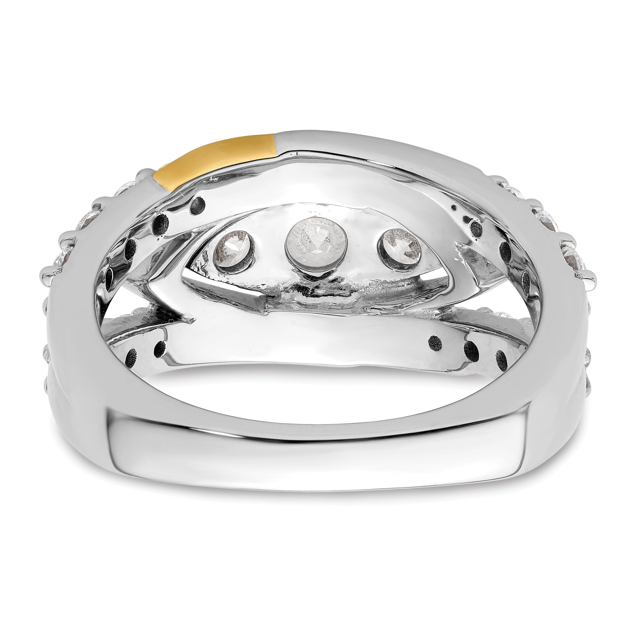 14k Two-Tone 1 1/6 carat Lab Grown Diamond VS/SI+ G+ Complete Fashion Ring