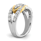 14k Two-Tone 1 1/6 carat Lab Grown Diamond VS/SI+ G+ Complete Fashion Ring