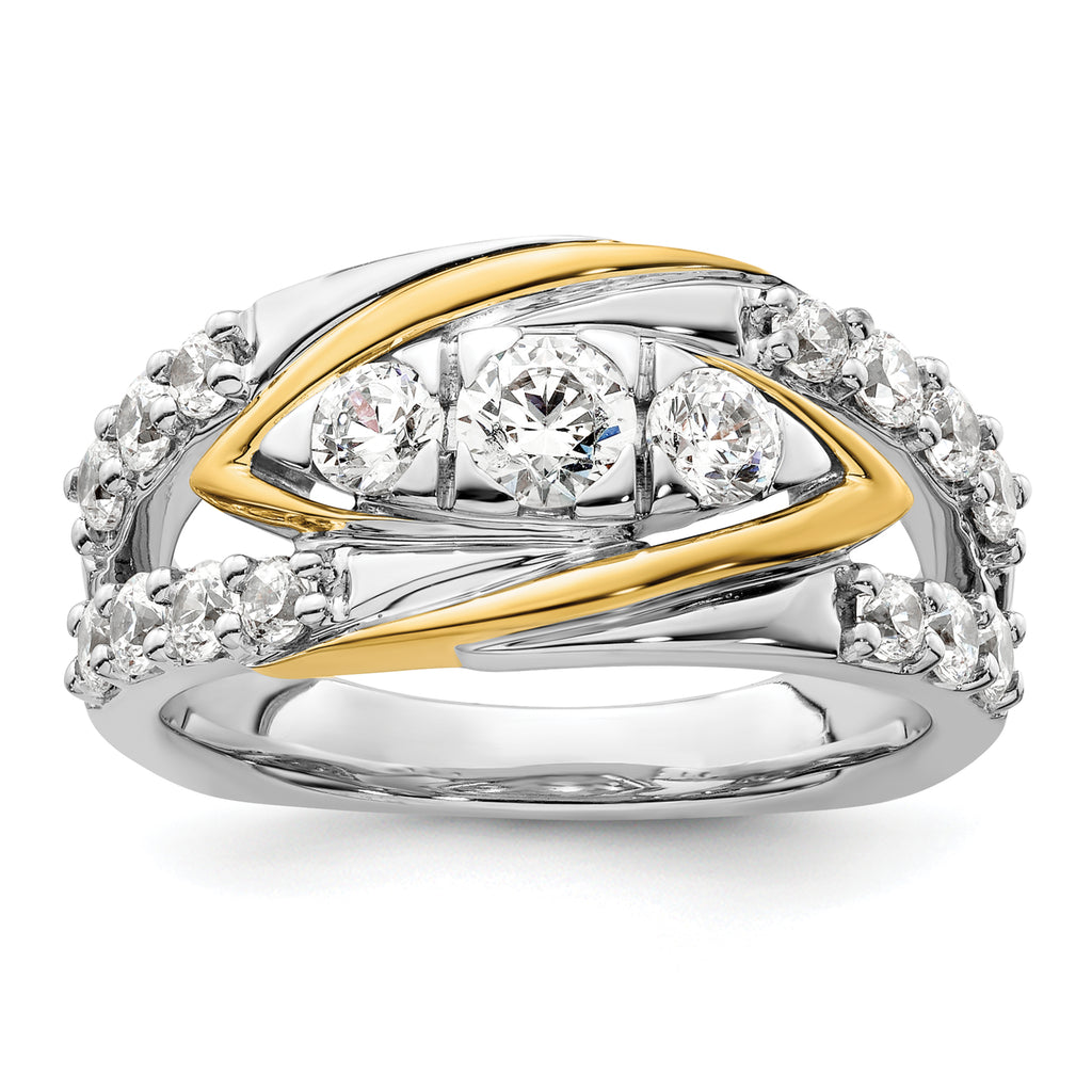 14k Two-Tone 1 1/6 carat Lab Grown Diamond VS/SI+ G+ Complete Fashion Ring