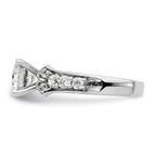 14k White Gold 5/8 carat Lab Grown Diamond VS/SI+ G+ 1 1/2 carat Center Round Semi Mount Shared Prong Engagement Ring