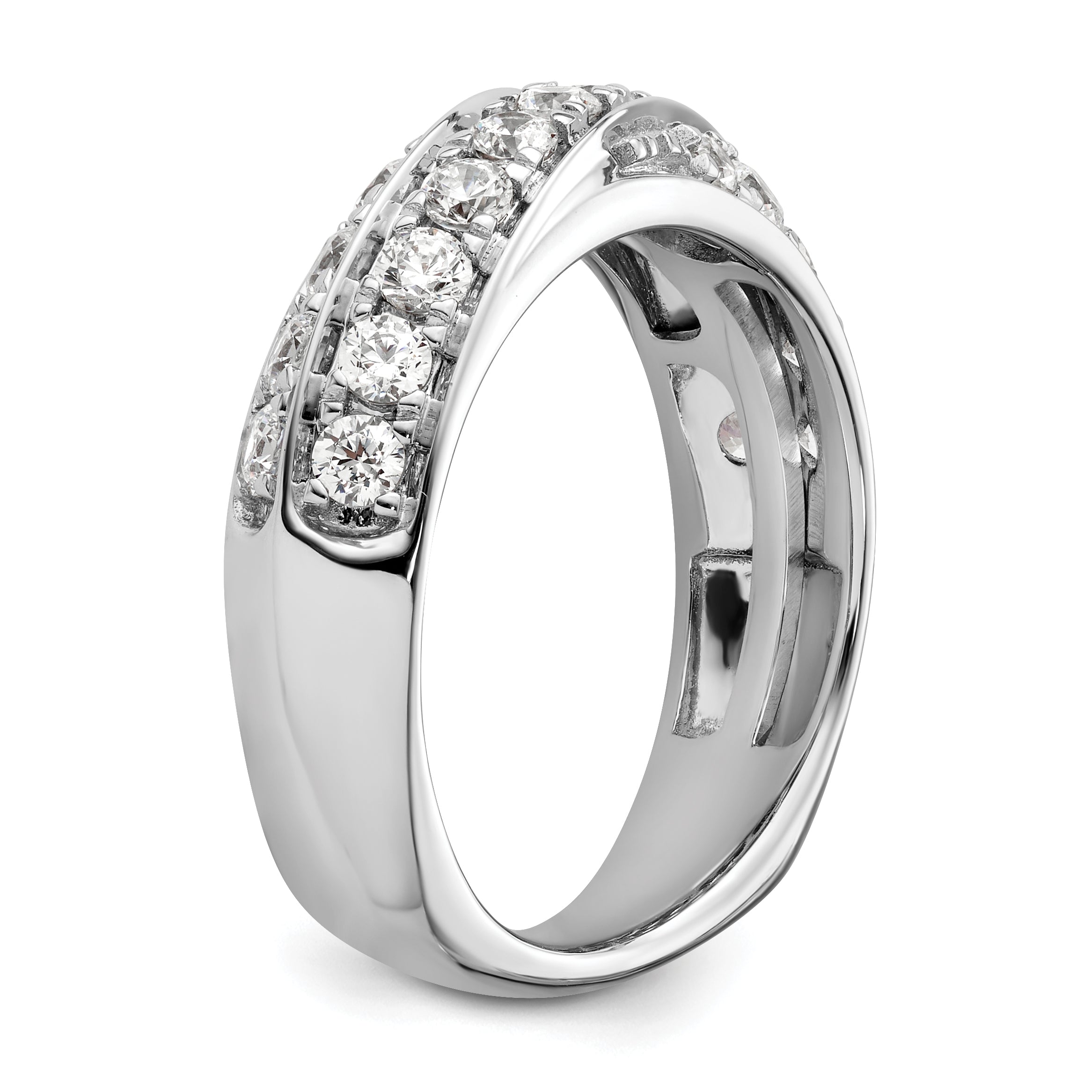 14k White Gold 1 carat Lab Grown Diamond VS/SI+ G+ Complete Band