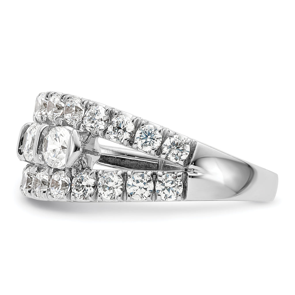 14k White Gold 1 3/8 carat Lab Grown Diamond VS/SI+ G+ Complete Fashion Ring