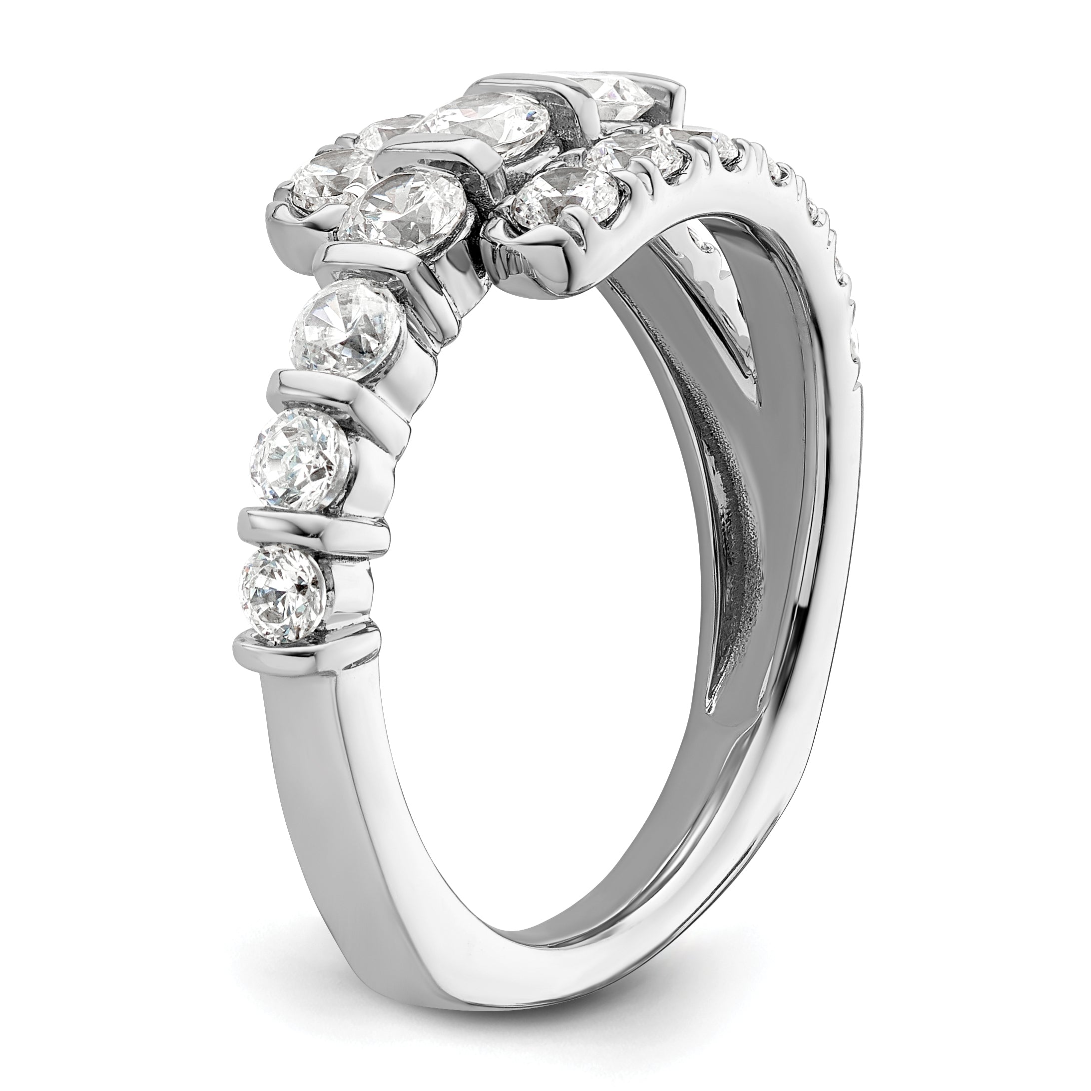 14k White Gold 1 3/8 carat Lab Grown Diamond VS/SI+ G+ Complete Fashion Ring