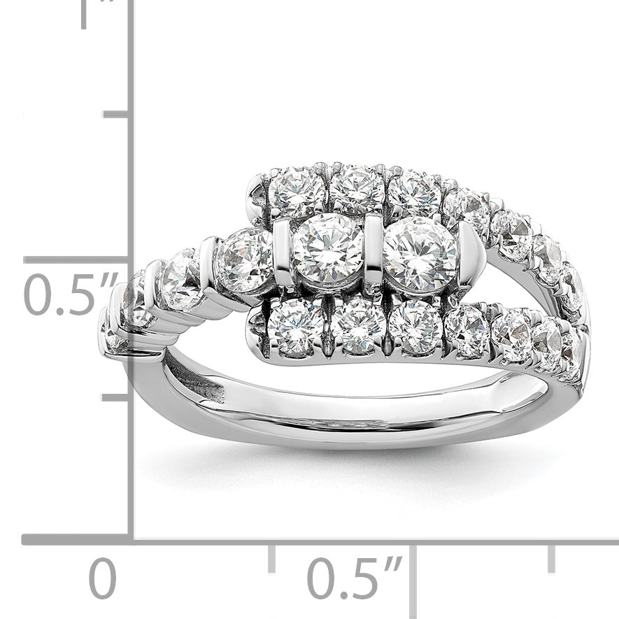 14k White Gold 1 3/8 carat Lab Grown Diamond VS/SI+ G+ Complete Fashion Ring