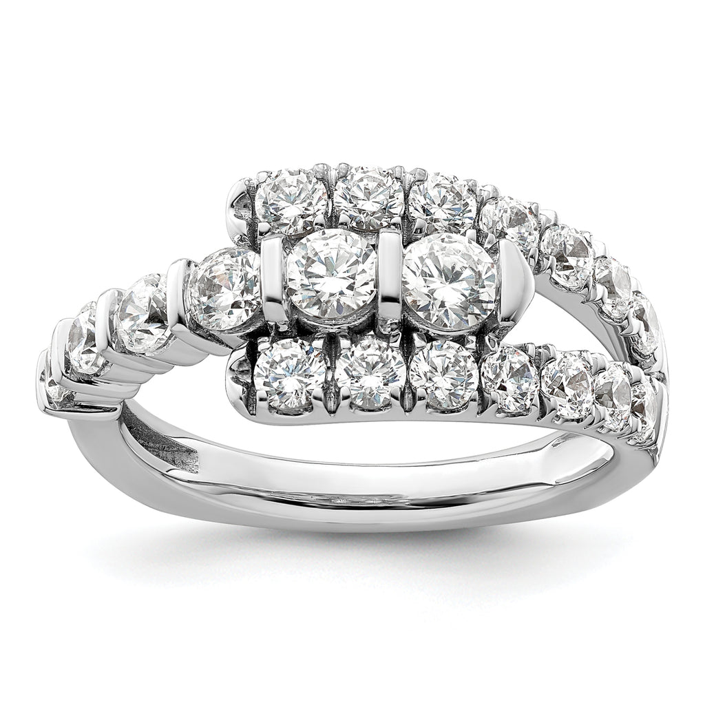 14k White Gold 1 3/8 carat Lab Grown Diamond VS/SI+ G+ Complete Fashion Ring