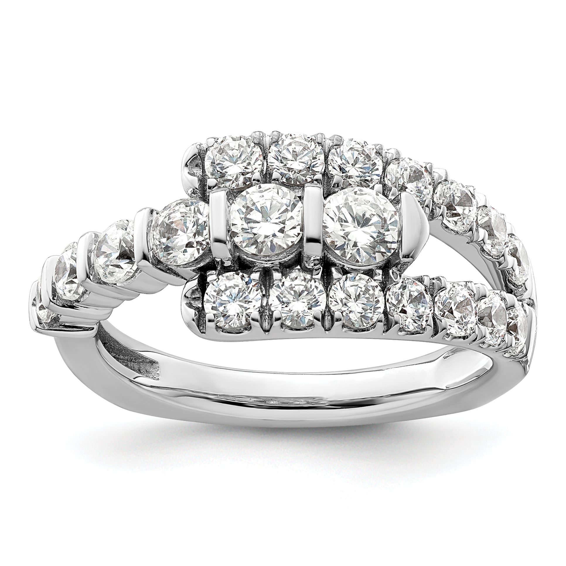14k White Gold 1 3/8 carat Lab Grown Diamond VS/SI+ G+ Complete Fashion Ring