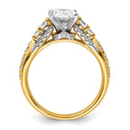 14k 5/8 carat Lab Grown Diamond VS/SI+ G+ 1 carat Oval Center Semi Mount Engagement Ring