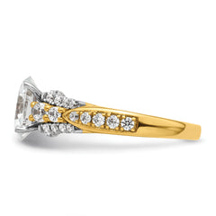 14k 5/8 carat Lab Grown Diamond VS/SI+ G+ 1 carat Oval Center Semi Mount Engagement Ring