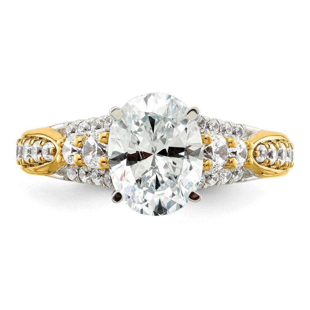 14k 5/8 carat Lab Grown Diamond VS/SI+ G+ 1 carat Oval Center Semi Mount Engagement Ring