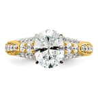 14k 5/8 carat Lab Grown Diamond VS/SI+ G+ 1 carat Oval Center Semi Mount Engagement Ring