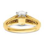 14k 5/8 carat Lab Grown Diamond VS/SI+ G+ 1 carat Oval Center Semi Mount Engagement Ring
