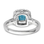 14k White Gold 1/4 carat Lab Grown Diamond VS/SI+ G+ December Birthstone Blue Topaz Halo Ring