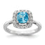 14k White Gold 1/4 carat Lab Grown Diamond VS/SI+ G+ December Birthstone Blue Topaz Halo Ring