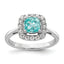 Pure Serenity 14k White Gold 1/4 carat Lab Grown Diamond VS/SI+ G+ and Halo Lab Created Paraiba Ring