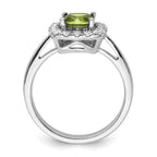 14k White Gold 1/4 carat Lab Grown Diamond VS/SI+ G+ August Birthstone Peridot Halo Ring
