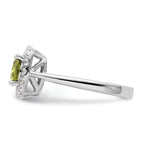 14k White Gold 1/4 carat Lab Grown Diamond VS/SI+ G+ August Birthstone Peridot Halo Ring
