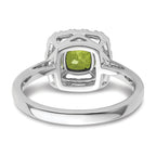14k White Gold 1/4 carat Lab Grown Diamond VS/SI+ G+ August Birthstone Peridot Halo Ring