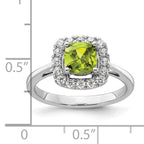 14k White Gold 1/4 carat Lab Grown Diamond VS/SI+ G+ August Birthstone Peridot Halo Ring