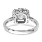 14k White Gold 1/4 carat Lab Grown Diamond VS/SI+ G+ April Birthstone White Sapphire Halo Ring