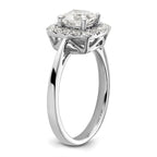 14k White Gold 1/4 carat Lab Grown Diamond VS/SI+ G+ April Birthstone White Sapphire Halo Ring