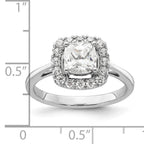 14k White Gold 1/4 carat Lab Grown Diamond VS/SI+ G+ April Birthstone White Sapphire Halo Ring