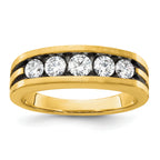 14k with Black Rhodium 1 carat Lab Grown Diamond VS/SI+ G+ Complete Men's Ring