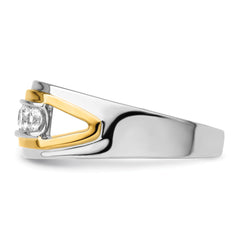 14k White Gold 1/2 carat Lab Grown Diamond VS/SI+ G+ Five Stone Complete Men's Ring