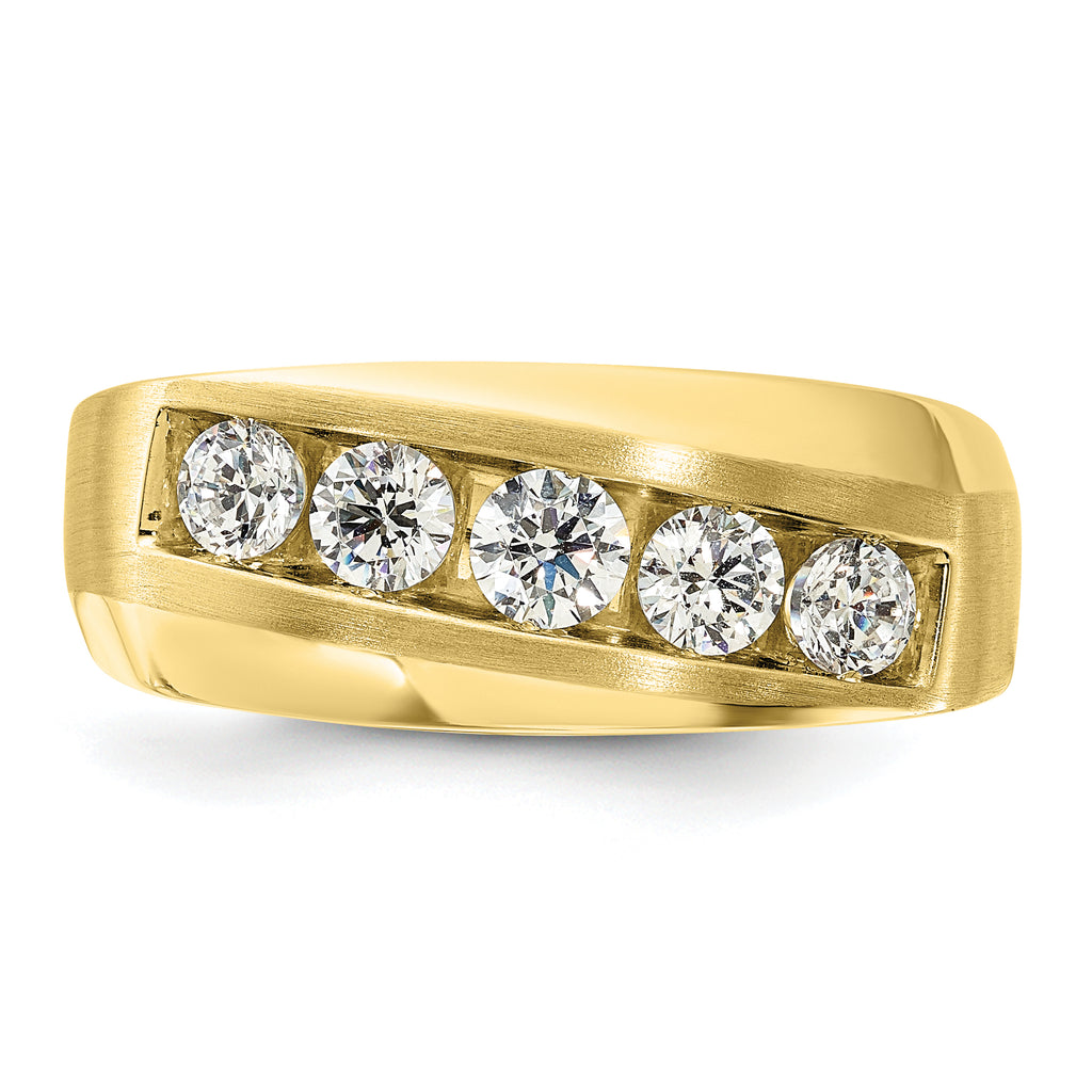 10k 1 carat Lab Grown Diamond VS/SI+ G+ Five Stone Complete Men's Ring