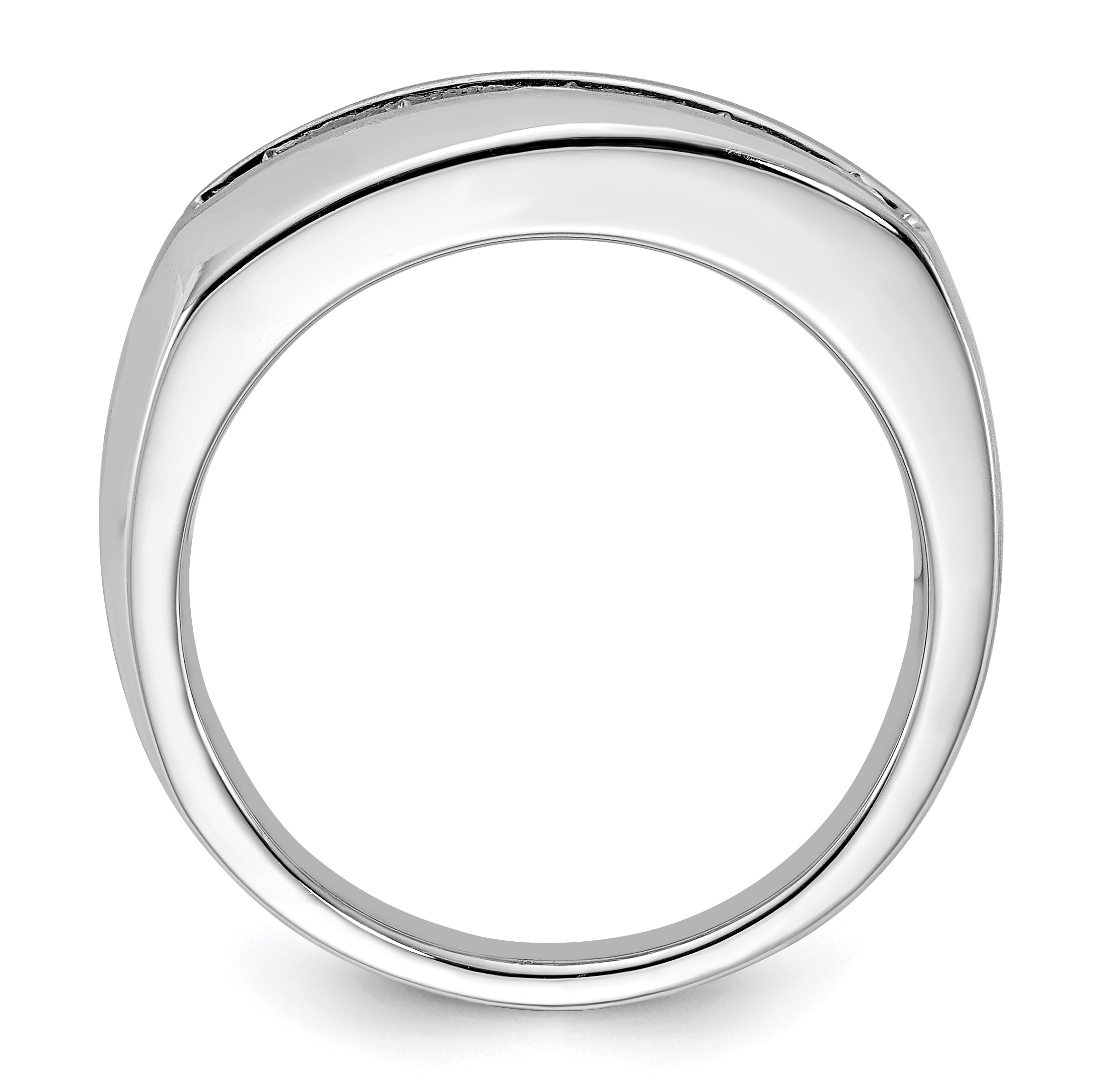 10k White Gold 1 carat Lab Grown Diamond VS/SI+ G+ Five Stone Complete Men's Ring Secondary image