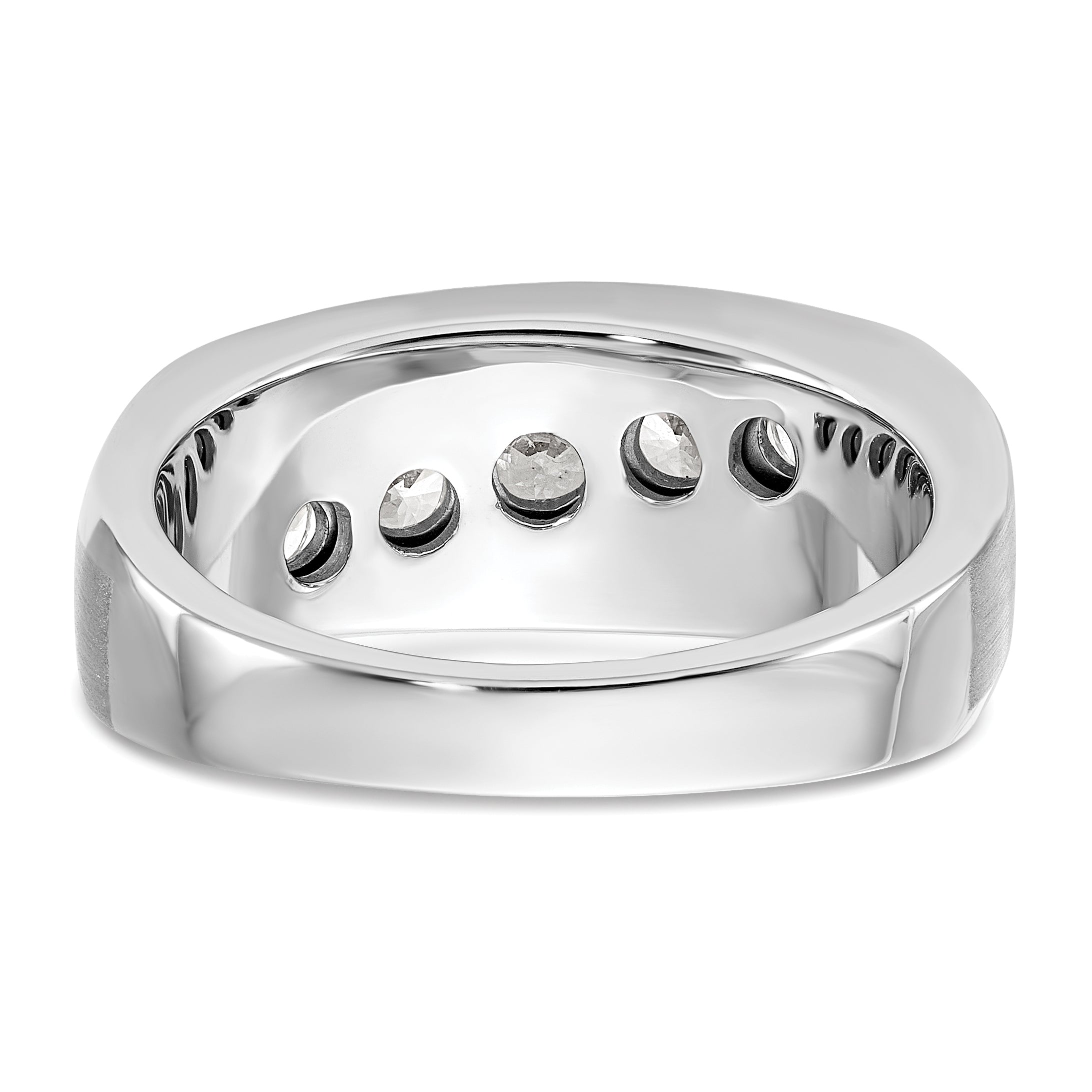 10k White Gold 1 carat Lab Grown Diamond VS/SI+ G+ Five Stone Complete Men's Ring