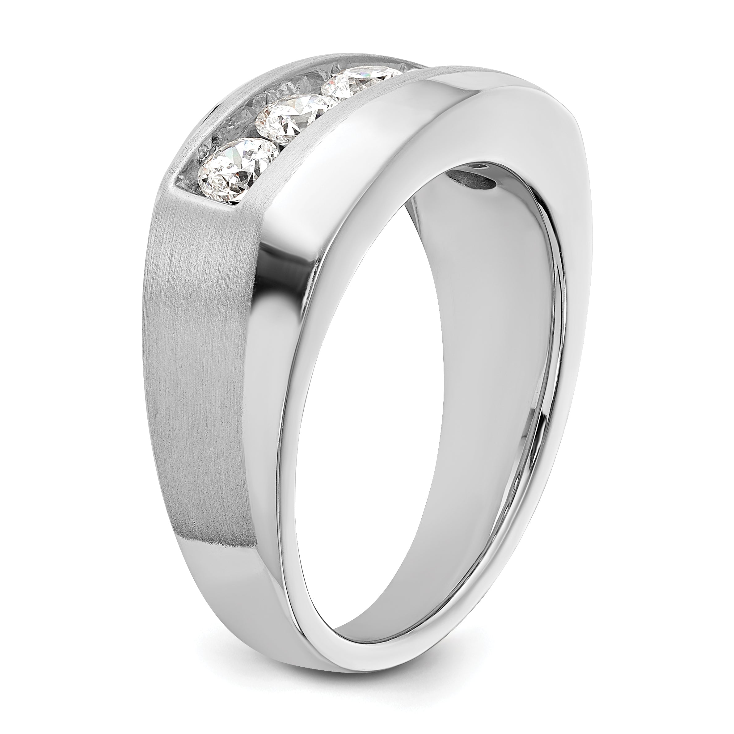 10k White Gold 1 carat Lab Grown Diamond VS/SI+ G+ Five Stone Complete Men's Ring