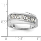 10k White Gold 1 carat Lab Grown Diamond VS/SI+ G+ Five Stone Complete Men's Ring